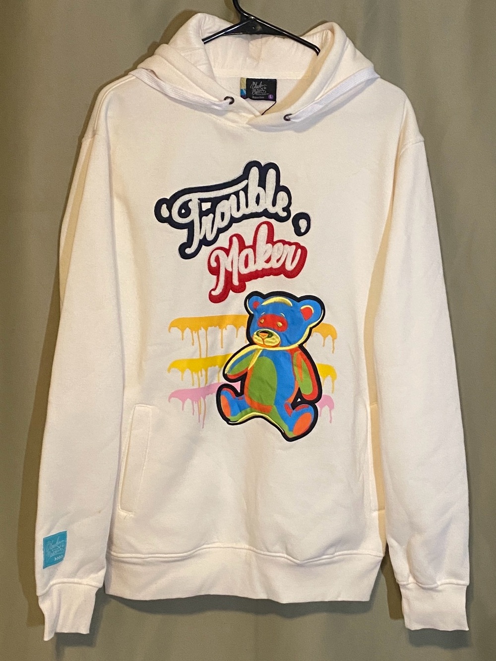 Trouble Maker Fleece Hoodie by Bleecker & Mercer Ivory Pullover L